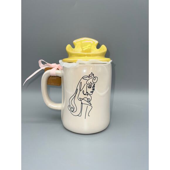 Rae Dunn Disney Princess Aurora Sleeping Beauty Ceramic Crown Topper Mug - Picture 3 of 3